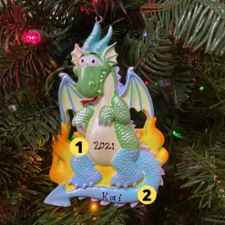 Sale The Jolly Christmas Shop Rainbow Dragon Personalized Christmas Ornament OR962