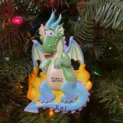 Sale The Jolly Christmas Shop Rainbow Dragon Personalized Christmas Ornament OR962