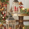 The Jolly Christmas Shop Raz 23" & 30" Metal And Wood Christmas Lantern Set 4018501