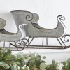 Hot The Jolly Christmas Shop Raz 16.5" & 24.5" Galvanized Distressed Metal Sleighs Set Of 2 Christmas Decoration 4128884