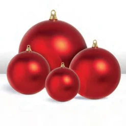 New The Jolly Christmas Shop Raz 3", 4", 6", Or 10" Large Red Matte Ball Christmas Ornaments