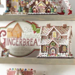 Online The Jolly Christmas Shop Raz 12.25" LED Lighted Two Story Gingerbread House Christmas Figure 4016095