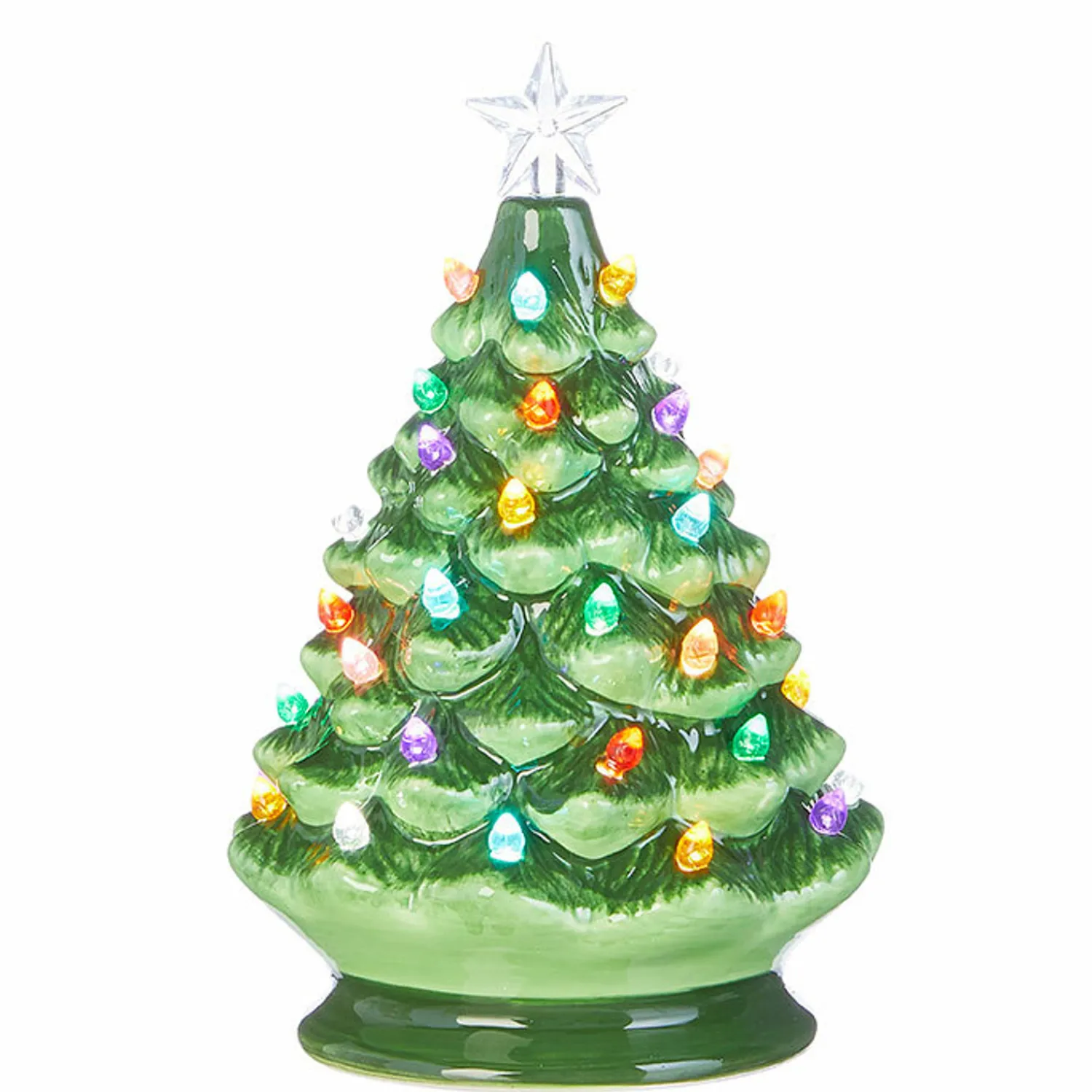Outlet The Jolly Christmas Shop Raz 8", 13", Or 17" Battery Operated Lighted Green Ceramic Christmas Tree
