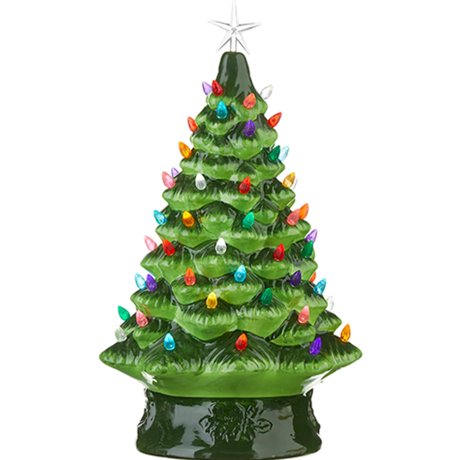 Outlet The Jolly Christmas Shop Raz 8", 13", Or 17" Battery Operated Lighted Green Ceramic Christmas Tree