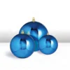 Outlet The Jolly Christmas Shop Raz 3", 4", Or 6" Large Blue Shiny Ball Christmas Ornaments