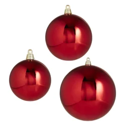 Clearance The Jolly Christmas Shop Raz 3", 4", Or 6" Large Red Shiny Ball Christmas Ornaments