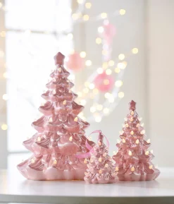 Clearance The Jolly Christmas Shop Raz 5", 8", Or 13" Lighted Pink Ceramic Christmas Tree