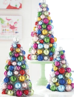 Hot The Jolly Christmas Shop Raz 10", 13", Or 15.5" Multicolor Ball Ornament Christmas Tree
