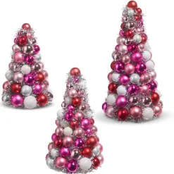 Clearance The Jolly Christmas Shop Raz 10", 13", Or 15.5" Pink And Silver Ball Ornament Christmas Tree Decoration