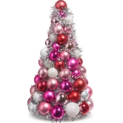Clearance The Jolly Christmas Shop Raz 10", 13", Or 15.5" Pink And Silver Ball Ornament Christmas Tree Decoration