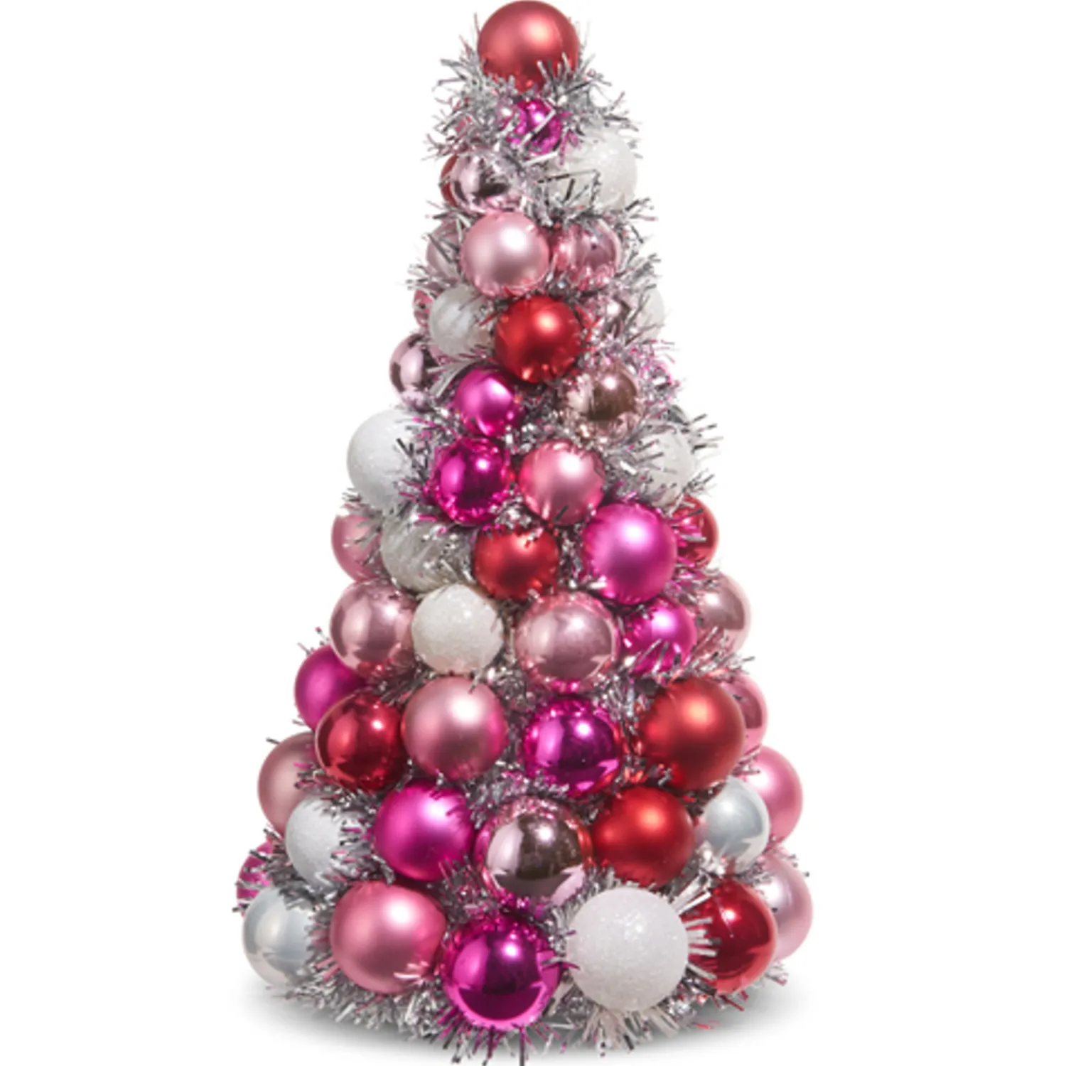 Clearance The Jolly Christmas Shop Raz 10", 13", Or 15.5" Pink And Silver Ball Ornament Christmas Tree Decoration