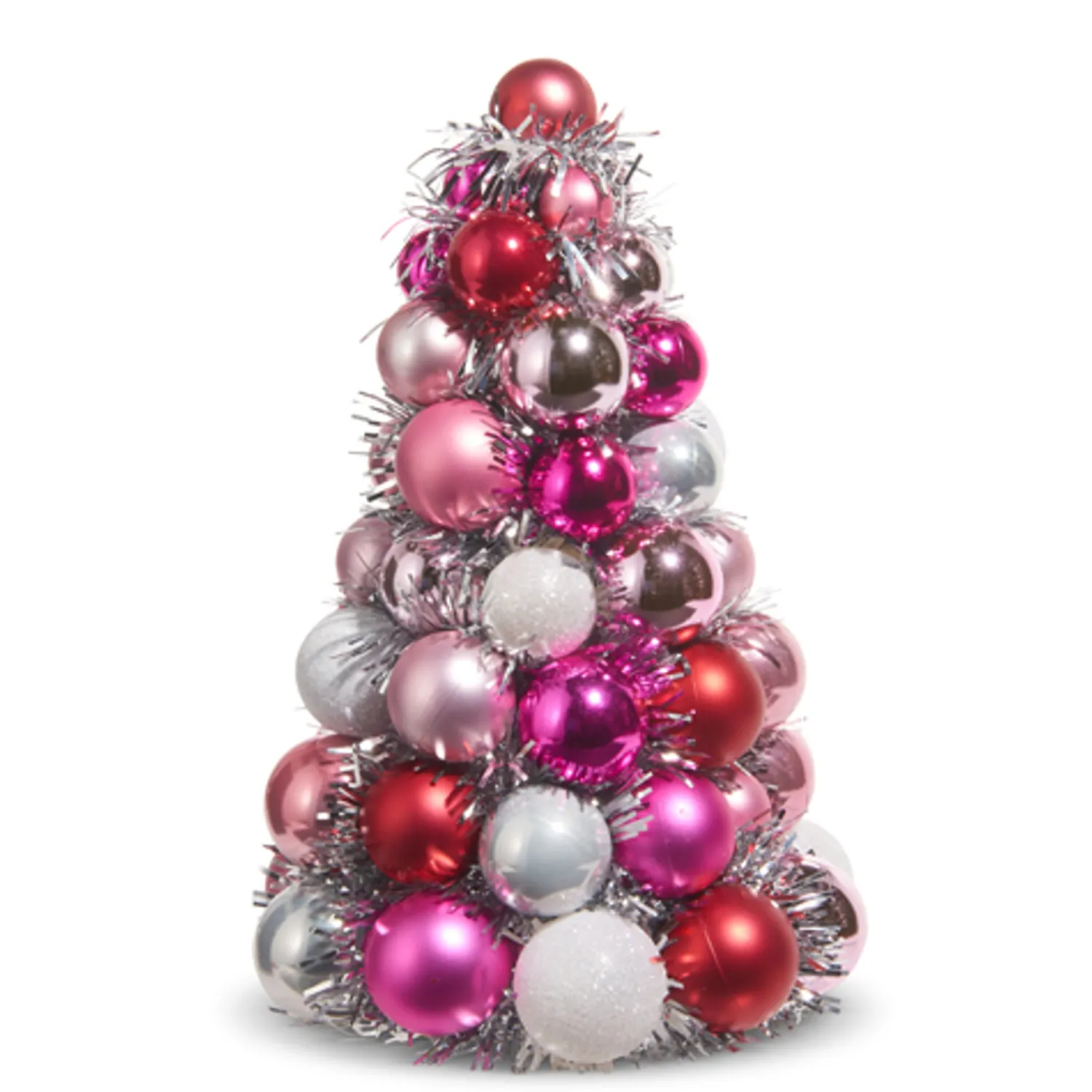 Clearance The Jolly Christmas Shop Raz 10", 13", Or 15.5" Pink And Silver Ball Ornament Christmas Tree Decoration