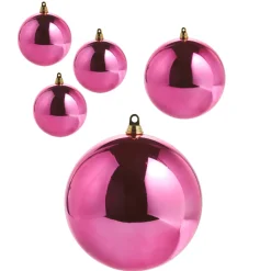 New The Jolly Christmas Shop Raz 4", 6", Or 10" Shiny Fuchsia Ball Christmas Ornament