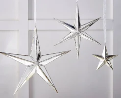 Outlet The Jolly Christmas Shop Raz 5.75", 12", Or 15" Silver Mirrored Star Christmas Ornament