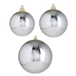 Hot The Jolly Christmas Shop Raz 3", 4", Or 6" Silver Shiny Ball Christmas Ornaments