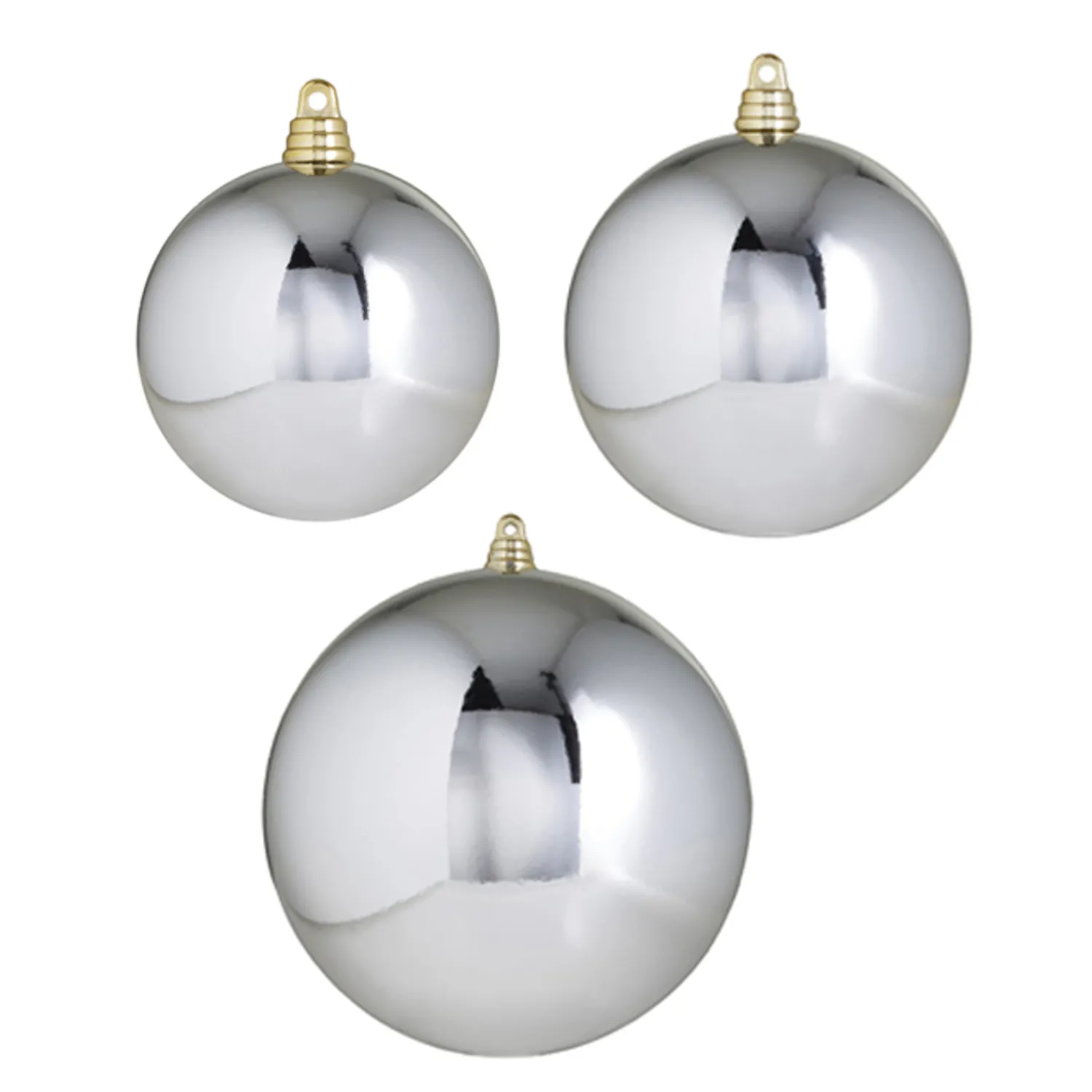 Hot The Jolly Christmas Shop Raz 3", 4", Or 6" Silver Shiny Ball Christmas Ornaments