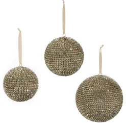 Online The Jolly Christmas Shop Raz 3.5", 4.5", Or Large 6" Pave Crystal And Gold Ball Christmas Ornament
