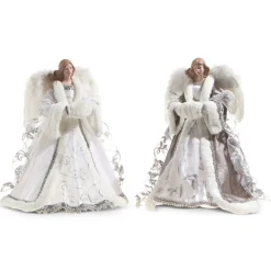 New The Jolly Christmas Shop Raz 16" Angel Christmas Tree Topper Grey Or White 4315546