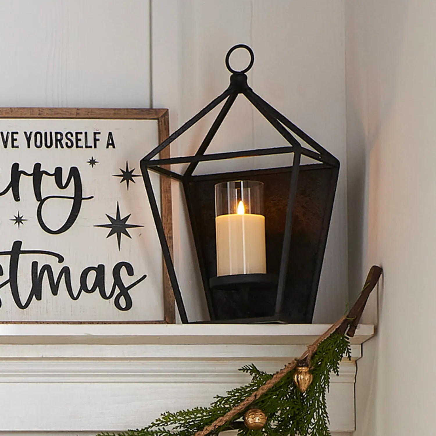 Clearance The Jolly Christmas Shop Raz 17" Antique Black Metal Lantern Candle Holder 4354204