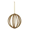 Best The Jolly Christmas Shop Raz 5" Antiqued Gold Beaded Ball Christmas Ornament 4424069