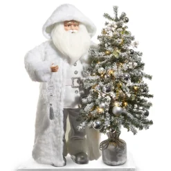 Online The Jolly Christmas Shop Raz 37" Arctic Winter White Santa With Lighted Tree Christmas Decoration 4415588