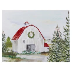Outlet The Jolly Christmas Shop Raz 23.75" Barn Wall Art Christmas Sign 3957332