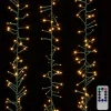 Outlet The Jolly Christmas Shop Raz 15' Battery Operated Cluster Garland Green Wire With White Compact Christmas Lights G3937045
