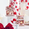 Outlet The Jolly Christmas Shop Raz 5" Battery Operated Lighted Pink And Red Gingerbread House Christmas Ornament 4316088