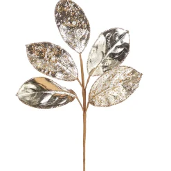 Sale The Jolly Christmas Shop Raz 23" Bead And Pearl Jeweled Magnolia Leaf Stem Christmas Pick F4006721