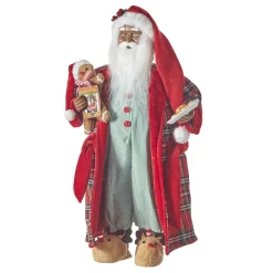 Clearance The Jolly Christmas Shop Raz 18" Bedtime African American Santa With Plate Of Cookies Christmas Figure 4115558
