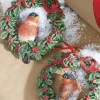 Sale The Jolly Christmas Shop Raz 4.5" Bird In Wreath Christmas Ornament 4107015