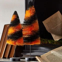 Discount The Jolly Christmas Shop Raz 12" Black And Orange Bottle Brush Halloween Trees 4420025