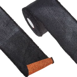 Discount The Jolly Christmas Shop Raz 4" Black And Orange Double Sided Glitter Wired Halloween Ribbon R4271760