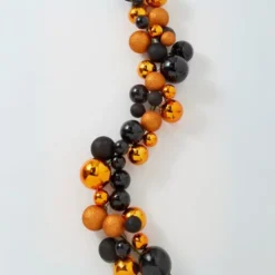 Sale The Jolly Christmas Shop Raz 4' Black And Orange Plastic Ball Halloween Garland G4332727