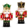 Hot The Jolly Christmas Shop Raz 12.5" Black Hat Or Green Hat Lighted Nutcracker Christmas Decoration