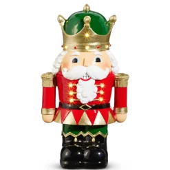 Hot The Jolly Christmas Shop Raz 12.5" Black Hat Or Green Hat Lighted Nutcracker Christmas Decoration