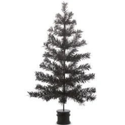 New The Jolly Christmas Shop Raz 36" Black Tinsel Bottle Brush Halloween Tree 4419075