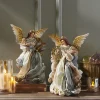 Outlet The Jolly Christmas Shop Raz 16" Blue Angel With Harp Christmas Figure 4310661