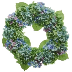 Sale The Jolly Christmas Shop Raz 24" Blue And Green Hydrangea Spring Wreath W4441809