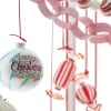 Outlet The Jolly Christmas Shop Raz 5" Blue And White Striped Merry Christmas Glass Ball Ornament 4152869