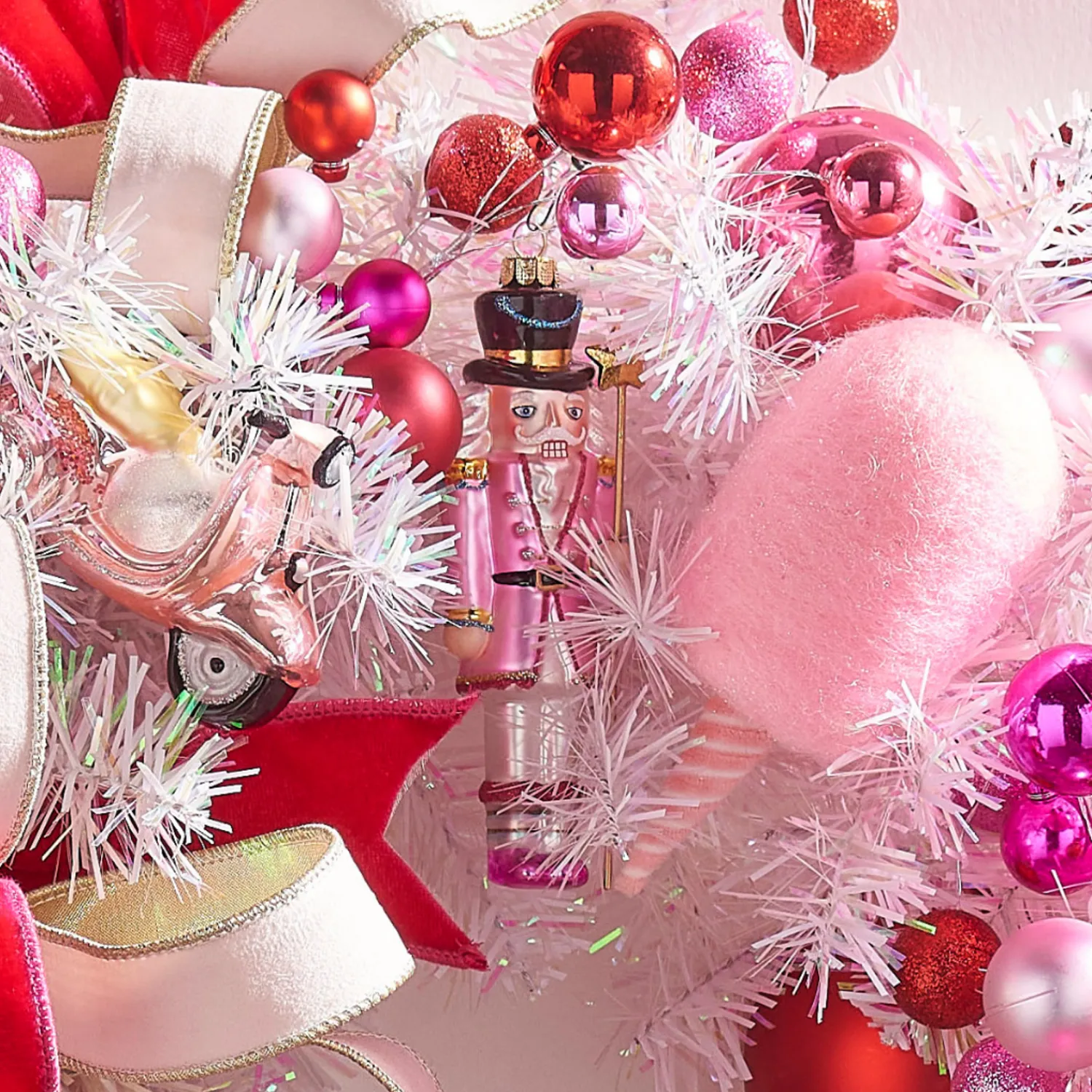New The Jolly Christmas Shop Raz 6" Blushing Pink Nutcracker Glass Christmas Ornament 4452879
