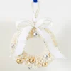 Discount The Jolly Christmas Shop Raz 5.5" Bottle Brush Ivory And Gold Wreath Christmas Ornament 4319150