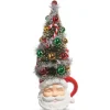 Online The Jolly Christmas Shop Raz 14" Bottle Brush Tree In Santa Mug Christmas Decoration 4419048
