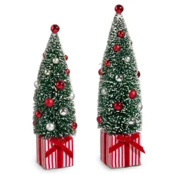 Discount The Jolly Christmas Shop Raz 11" Bottle Brush Trees In Presents Christmas Decoration 4416379