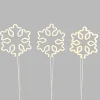 Best The Jolly Christmas Shop Raz 24.5" Box Of 3 Lighted Snowflake Stakes Christmas Decor L4240608