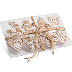 The Jolly Christmas Shop Raz 4.75" Box Of Gingerbread Cookie Christmas Ornaments 4416141
