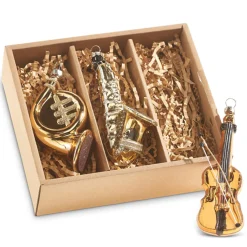 Discount The Jolly Christmas Shop Raz 4.5" Box Of Musical Instruments Glass Christmas Ornaments 4320907