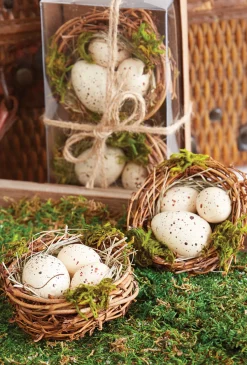 Outlet The Jolly Christmas Shop Raz 3" Box Of Nested Speckled Eggs Decoration 4216034