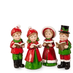 Clearance The Jolly Christmas Shop Raz 5.5" Box Of Vintage Children Christmas Caroler Figures Set Of 4 4411306