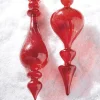 Clearance The Jolly Christmas Shop Raz 11.25" Bright Red Finial Glass Christmas Ornament 4122878
